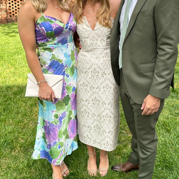 ASOS Design Satin Corset Detail Maxi Dress in Watercolor Floral Print - Picture 10 of 10